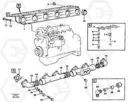 20794 Inlet manifold and exhaust manifold A35C SER NO 4621-, SER NO USA 60001-, Volvo Construction Equipment