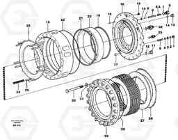 61955 Rear wheel brake, axle 1 A40 SER NO 1201-, SER NO USA 60101-, Volvo Construction Equipment