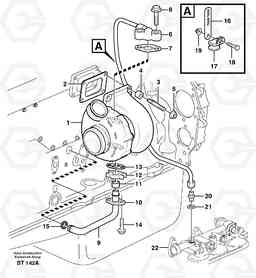 23466 Turbocharger with fitting parts A35E, Volvo Construction Equipment
