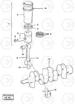 51228 Cylinder liner, piston and connecting rod 6300 6300, Volvo Construction Equipment