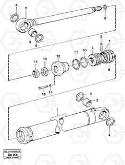 30526 Hydraulic cylinder outrigger legs 6300 6300, Volvo Construction Equipment