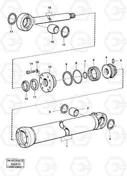 47640 Hydraulic cylinder side-angling cylinder 6300 6300, Volvo Construction Equipment