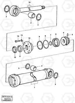 59054 Hydraulic cylinder pivot axle lock 6300 6300, Volvo Construction Equipment