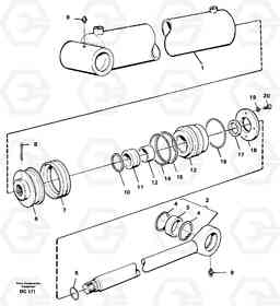 40114 Hydraulic cylinder ATTACHMENTS ATTACHMENTS WHEEL LOADERS GEN. - C, Volvo Construction Equipment