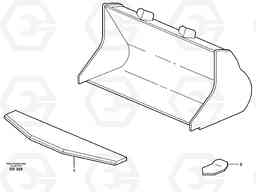 28822 Bucket, truncated vec lip without teeth ATTACHMENTS ATTACHMENTS BUCKETS, Volvo Construction Equipment