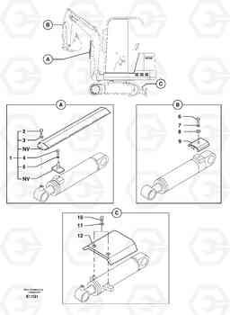 106797 Cylinder rod protection EC14 TYPE 246, 271, Volvo Construction Equipment