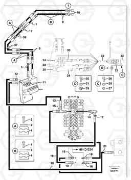 96694 Hyd. circuit (quickfit/double-acting) EW50VV TYPE 256, Volvo Construction Equipment