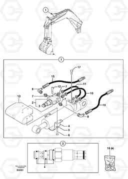 106611 Safety valve ( dipper arm cylinder ) EC14 TYPE 246, 271, Volvo Construction Equipment