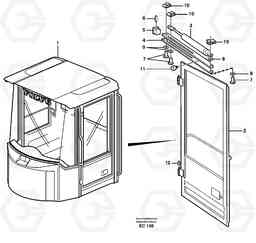 54424 Door with fitting parts L70D, Volvo Construction Equipment