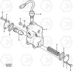 61198 Lubricating oil valve L150E S/N 6005 - 7549 S/N 63001 - 63085, Volvo Construction Equipment