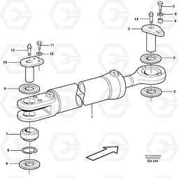 19637 Hydraulic cylinder with fitting parts L180D, Volvo Construction Equipment