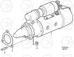 22620 Starter motor with assembling details L330D, Volvo Construction Equipment