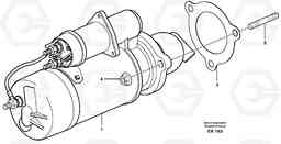 19034 Starter motor with assembling details L220E SER NO 2001 - 3999, Volvo Construction Equipment