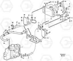89449 Hydraulic system, feed and return lines 3rd function. L220E SER NO 2001 - 3999, Volvo Construction Equipment
