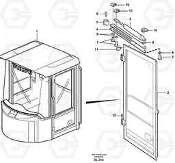 54440 Door with fitting parts L150E S/N 6005 - 7549 S/N 63001 - 63085, Volvo Construction Equipment