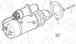 57355 Starter motor with assembling details L150F, Volvo Construction Equipment