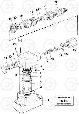 27078 Pressure limiting valve, slew motor valve EC150 ?KERMAN ?KERMAN EC150 SER NO - 129, Volvo Construction Equipment