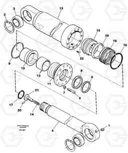 44703 Hydraulic cylinder, stabilisor EW200 ?KERMAN ?KERMAN EW200, Volvo Construction Equipment