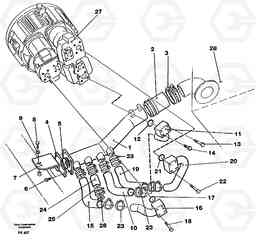106598 Hydraulic system suction lines EW200 ?KERMAN ?KERMAN EW200, Volvo Construction Equipment