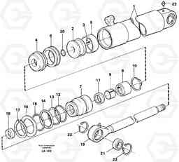 44954 Hydraulic cylinder, steering EW150C SER NO 689-, Volvo Construction Equipment