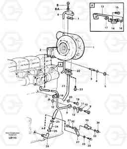 75610 Turbocharger with fitting parts EC450 SER NO 1782-1909, Volvo Construction Equipment