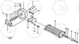 45847 Front wheel, spring package and tension cylinder EC450 SER NO 1782-1909, Volvo Construction Equipment