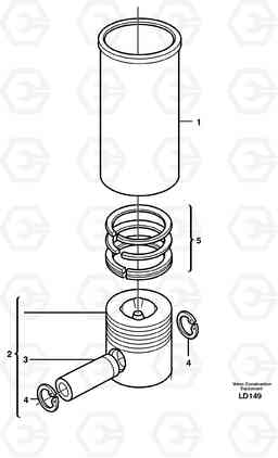24618 Cylinder liner and piston EW160 SER NO 1001-1912, Volvo Construction Equipment