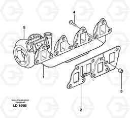 96137 Exhaust manifold and installation components EW160 SER NO 1001-1912, Volvo Construction Equipment