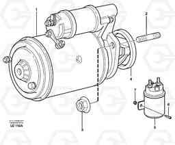 26230 Starter motor with assembling details EW160 SER NO 1001-1912, Volvo Construction Equipment