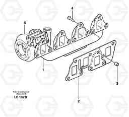 35141 Exhaust manifold and installation components EC160 SER NO 1001-, Volvo Construction Equipment