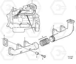 26970 Exhaust manifold and installation components EW200 SER NO 3175-, Volvo Construction Equipment