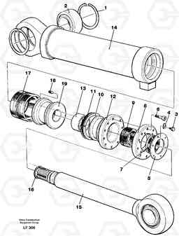 39589 Hydraulic cylinder, dozer blade EW200 SER NO 3175-, Volvo Construction Equipment