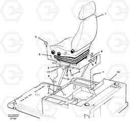 34595 Operator seat with fitting parts EW200 SER NO 3175-, Volvo Construction Equipment