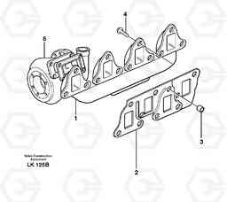 30764 Exhaust manifold and installation components EW140 SER NO 1001-1487, Volvo Construction Equipment