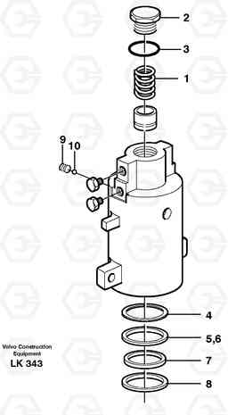 11837 Axle locking cylinder EW140 SER NO 1001-1487, Volvo Construction Equipment