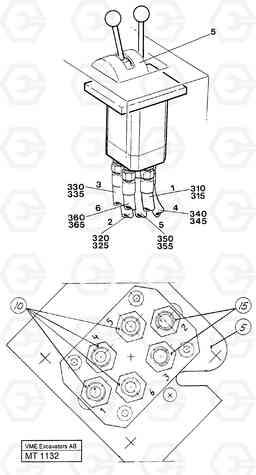 51281 Control valve with connections and hoses EW230 ?KERMAN ?KERMAN EW230 SER NO - 1447, Volvo Construction Equipment
