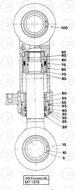 43224 Hydraulic cylinder for slope bucket EC230 ?KERMAN ?KERMAN EC230 SER NO - 4368, Volvo Construction Equipment