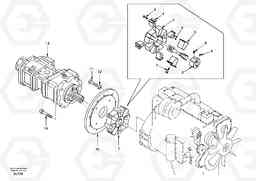 14420 Pump gearbox with assembling parts EW170 & EW180 SER NO 3031-, Volvo Construction Equipment