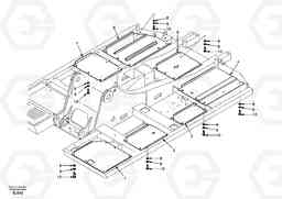 17387 Hatches under engine, hydr.pumps, cooler, m.valve and fuel tank. EW170 & EW180 SER NO 3031-, Volvo Construction Equipment